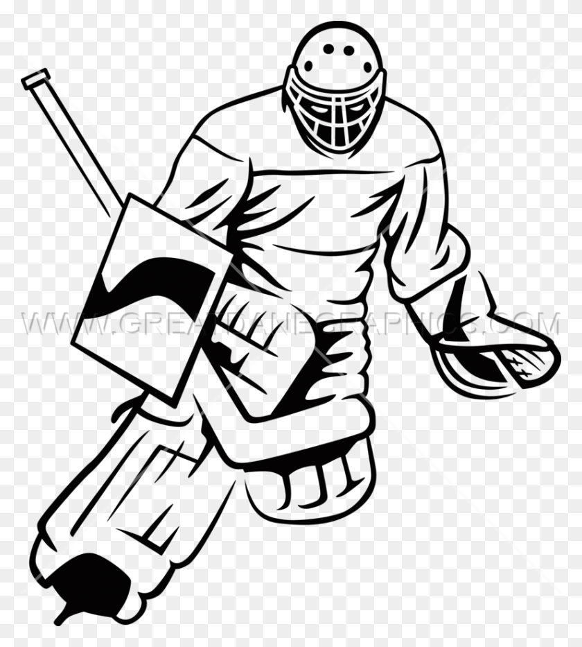 825x924 Hockey Goalie Catchu Production Ready Obra De Arte Para La Impresión De Camisetas - Clipart De Portero De Hockey
