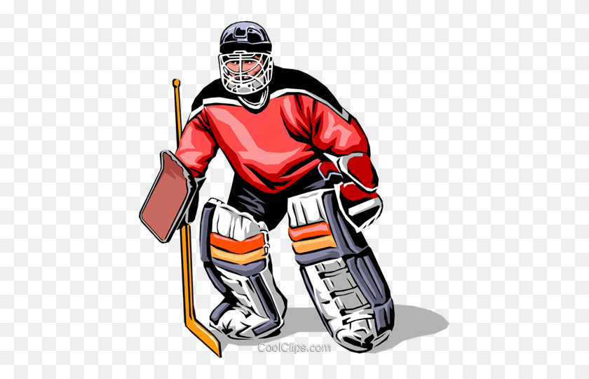 443x480 Hockey Goalie Royalty Free Vector Clip Art Illustration - Goalie Clipart
