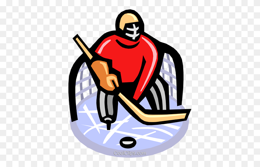 397x480 Hockey Goalie Royalty Free Vector Clip Art Illustration - Goalie Clipart