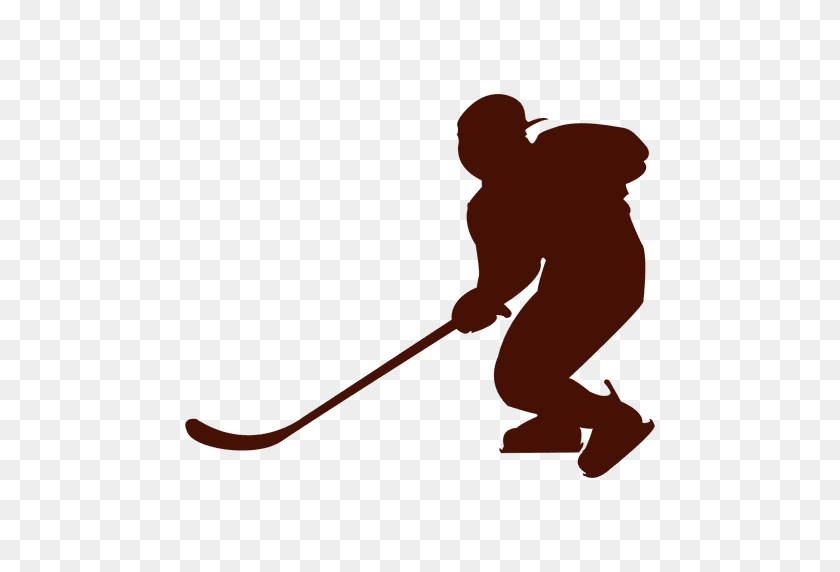 512x512 Hockey Ice Player Silhouette - Hockey Player PNG