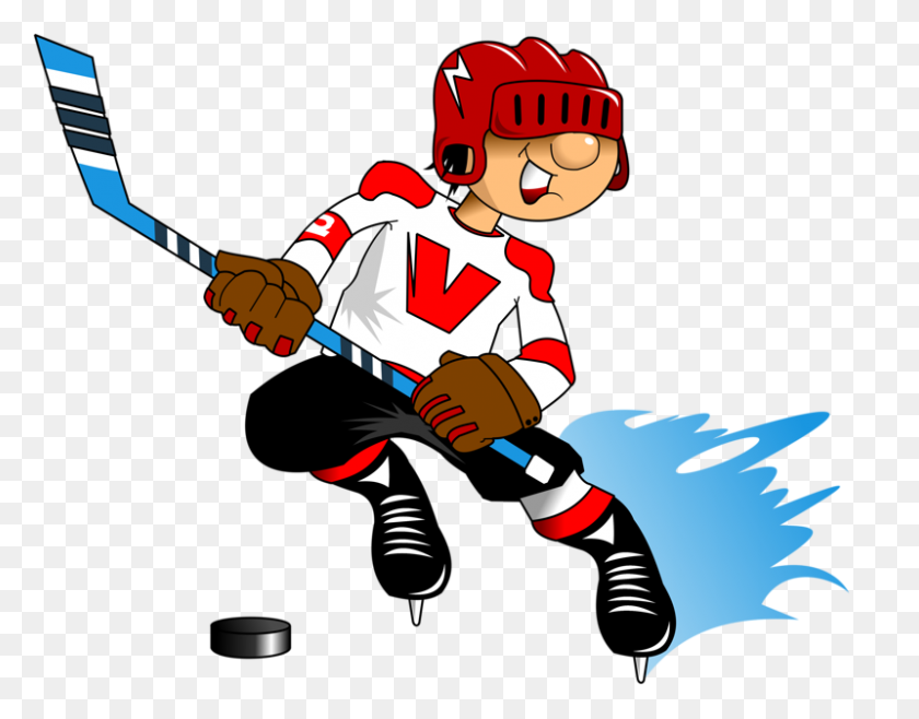 800x614 Hockey Player In White - Hockey Player Clipart