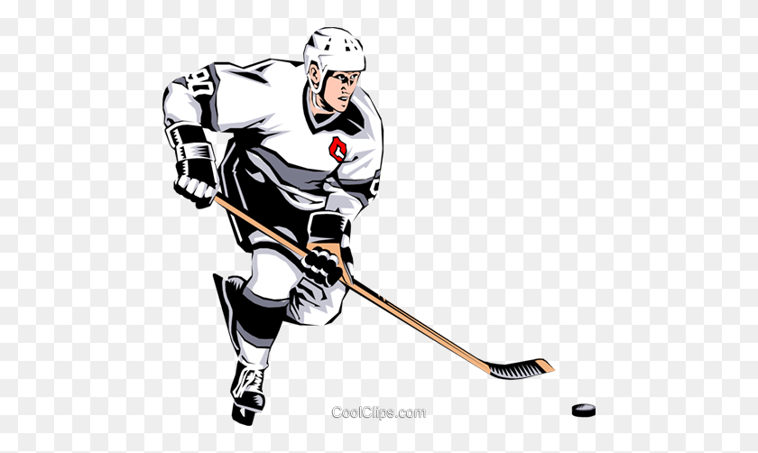 480x442 Hockey Player Royalty Free Vector Clip Art Illustration - Hockey Player Clipart