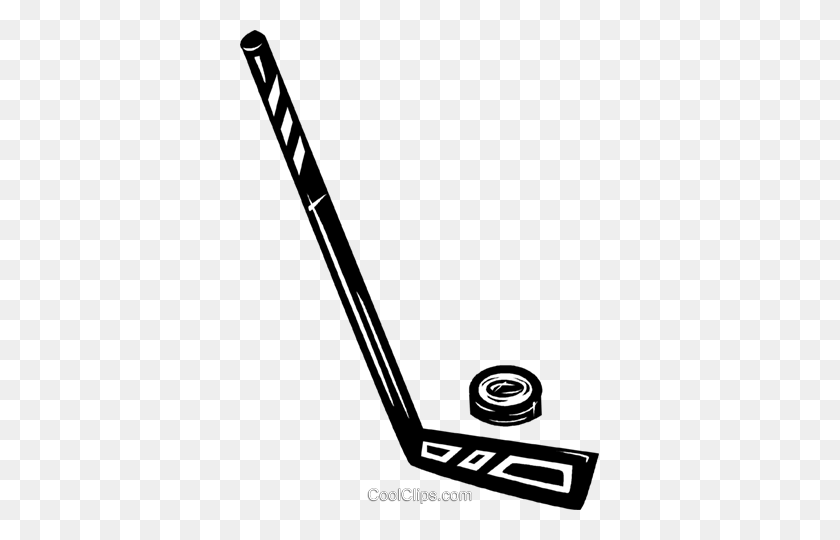 359x480 Hockey Stick Puck Royalty Free Vector Clip Art Illustration - Hockey Puck Clipart