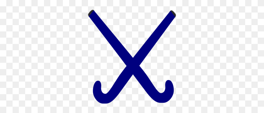 282x300 Hockey Sticks Blue Clip Art - Field Hockey Stick Clipart