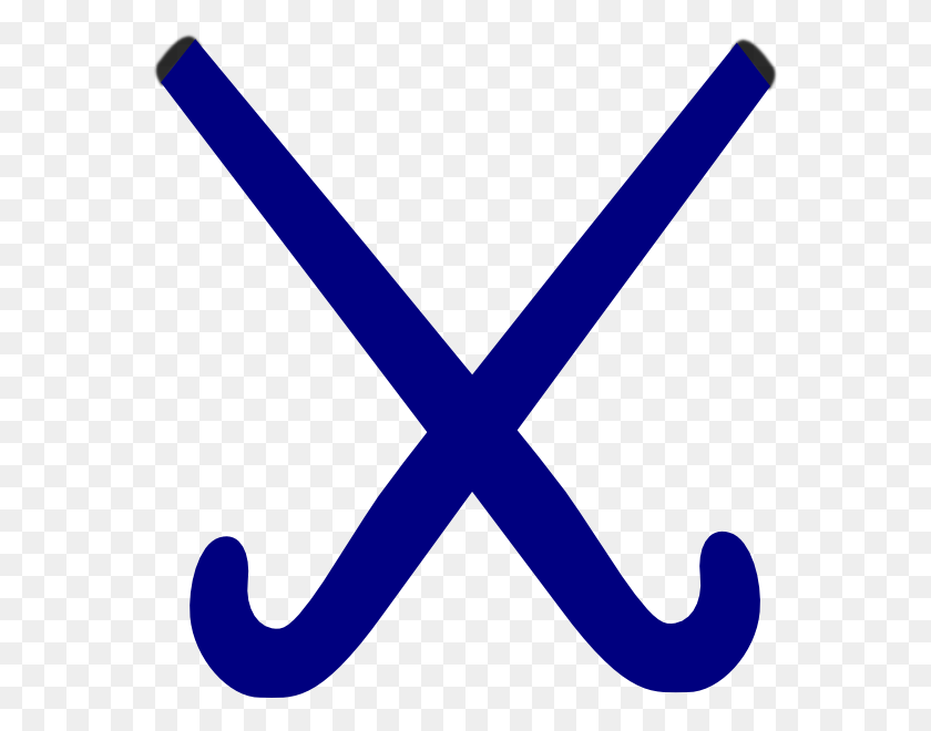 564x600 Hockey Sticks Blue Clip Art - Hockey Stick Clipart