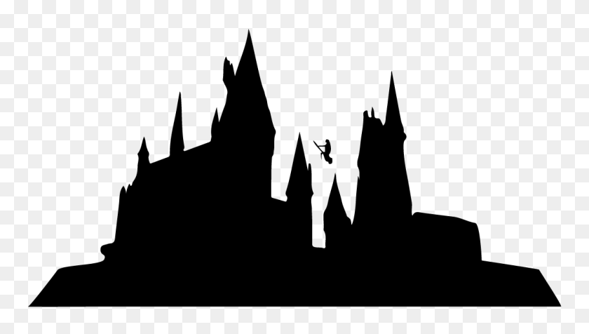1080x576 Hogwarts Silhouette Clipart - World Clipart Black And White