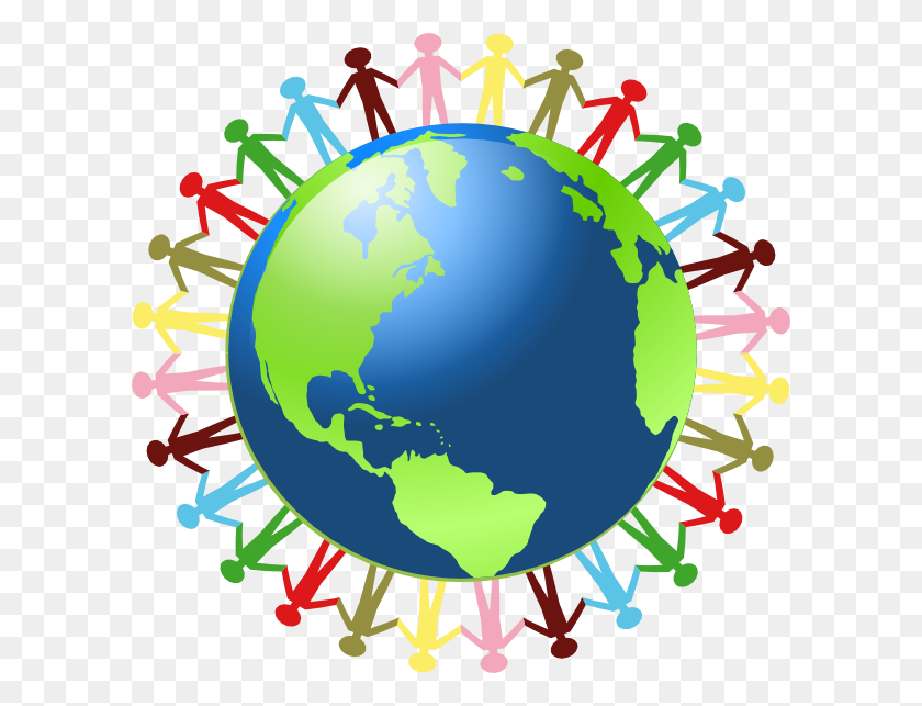 600x583 Holding Hands Around The World Clip Art - The World Clipart