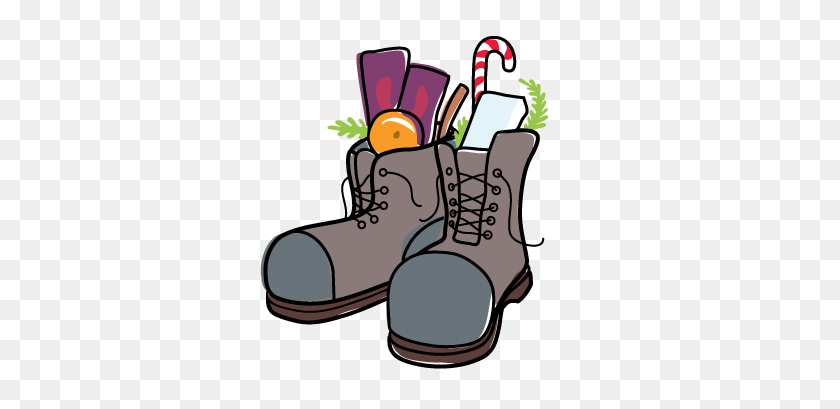376x349 Holiday Card - Put Shoes On Clipart