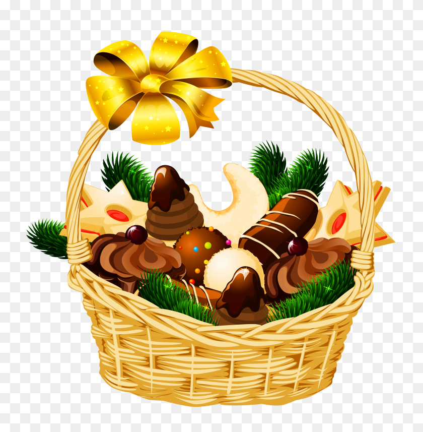 4101x4193 Holiday Christmas Basket Png - Picnic Basket PNG