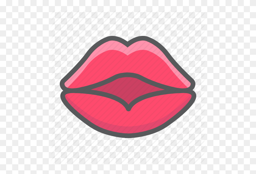 512x512 Holiday, Kiss, Lips, Lipstick, Love, Romantic, Valentine Icon - Kiss Lips PNG