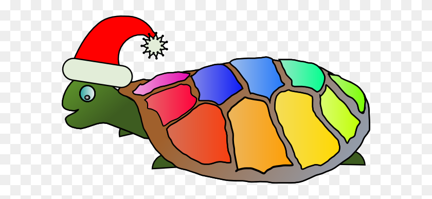 600x327 Holiday Rainbow Shell Turtle Png, Clip Art For Web - Shell Clipart