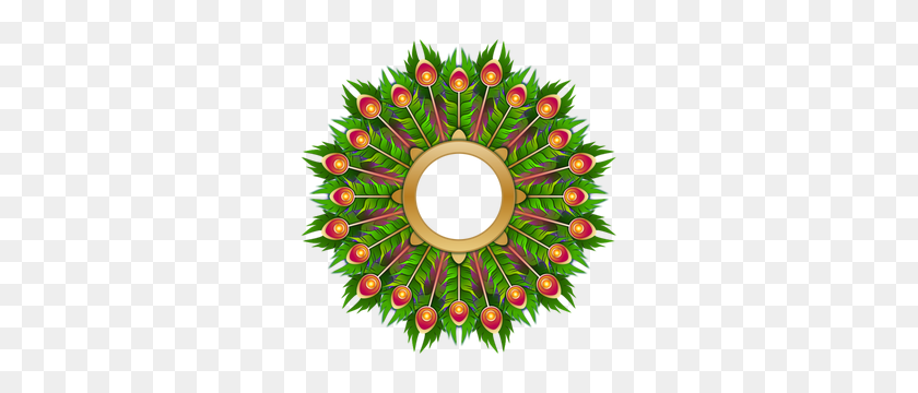 300x300 Holiday Wreath Clip Art Free - Floral Wreath Clipart