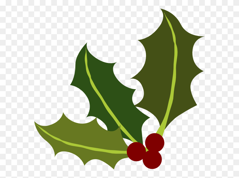 600x565 Holly Leaf Clip Art - Berry Clipart