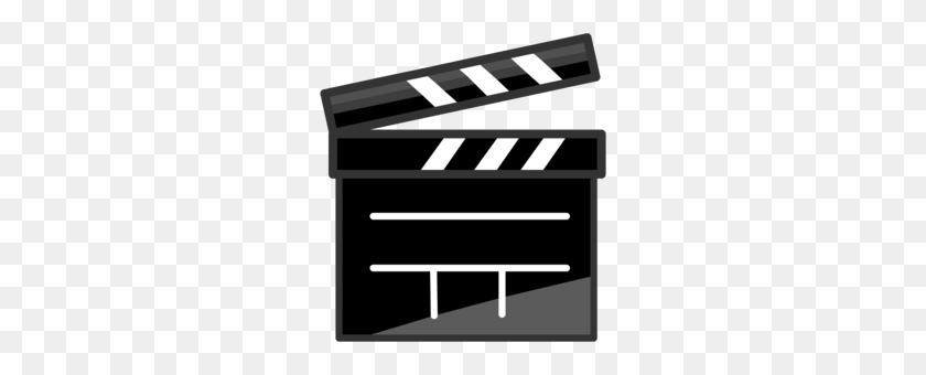 260x280 Hollywood Clapboard Clipart - Clapperboard PNG