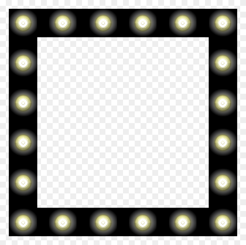 800x796 Hollywood Mirror With Light Bulbs Clip Art Clipart - Rock N Roll Clipart