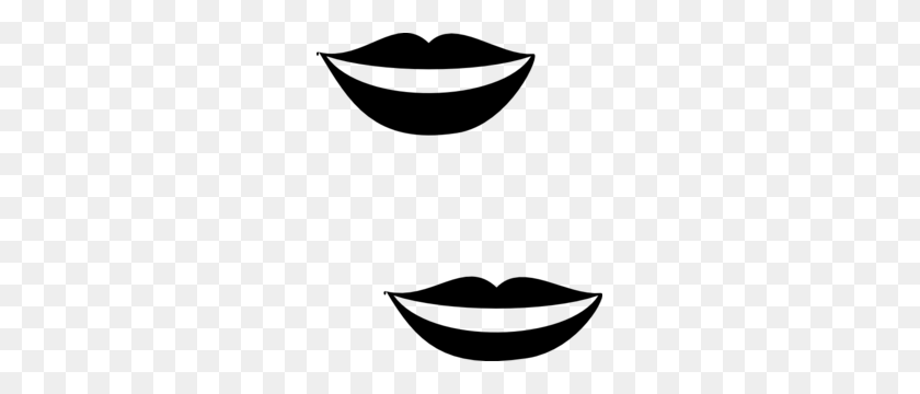 261x300 Hollywood Smile Icon Clip Art - Lips Clipart Black And White