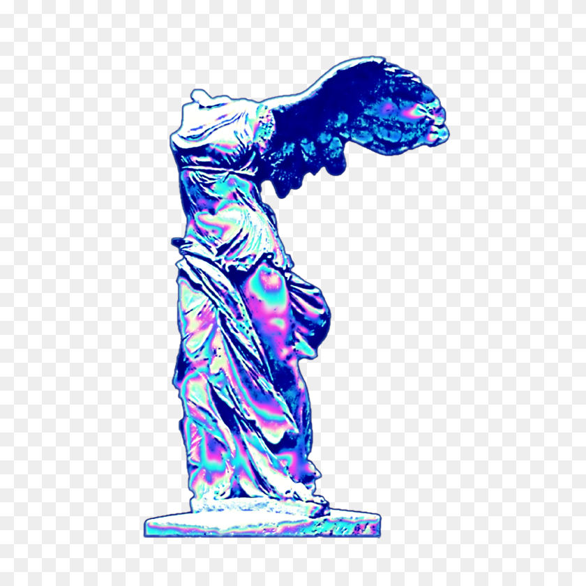 2896x2896 Holo Holograhic Tumblr Vaporwave Aesthetic Statue Sculp - Vaporwave Statue PNG