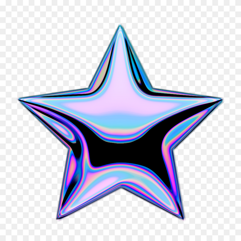 2896x2896 Holo Holographic Shootingstar Stars Star Emoji Iridesce - Holographic PNG