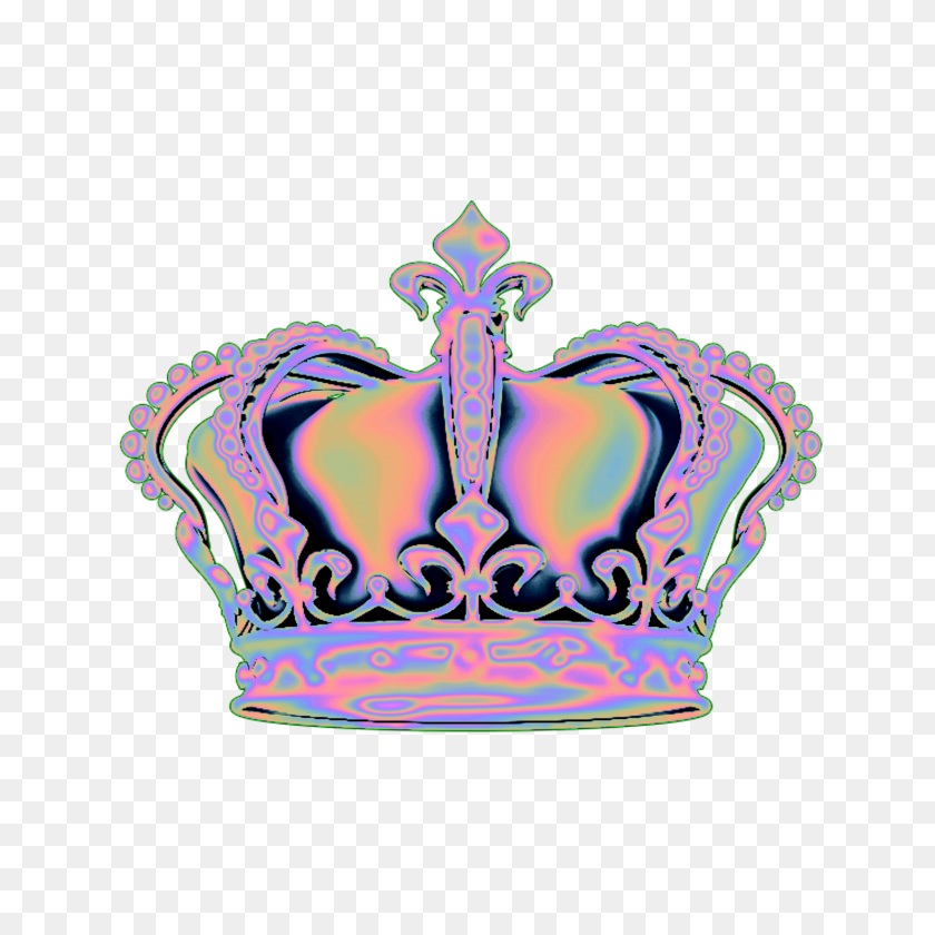 2896x2896 Голографическая Голографическая Vaporwave Эстетическая Корона В Tumblr - Корона В Tumblr Png