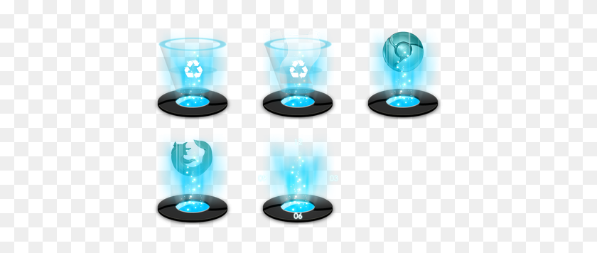 hologram desktop icons