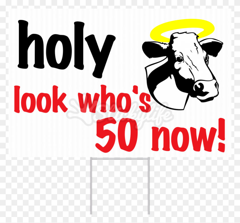 800x740 Cartel De La Yarda Del Cumpleaños De La Vaca Santa - Imágenes Prediseñadas De La Señal De La Yarda