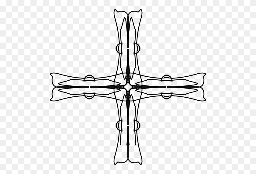 512x512 Holy Greek Cross Outline Clipart - Cross Outline PNG