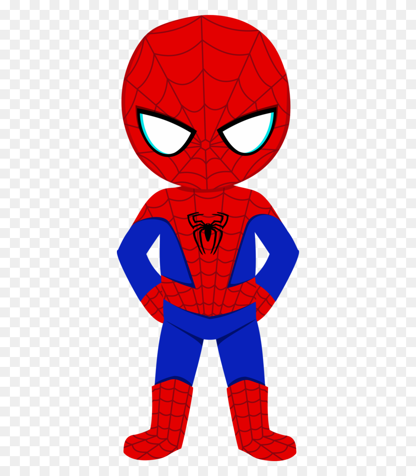 368x900 Hombre Arana Pegatinas De Superhéroe, Spiderman Y Héroe - Baby Batman Clipart