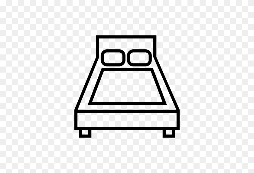 512x512 Значок Мебель Бытовая Техника - Кровать Клипарт Черный И Белый