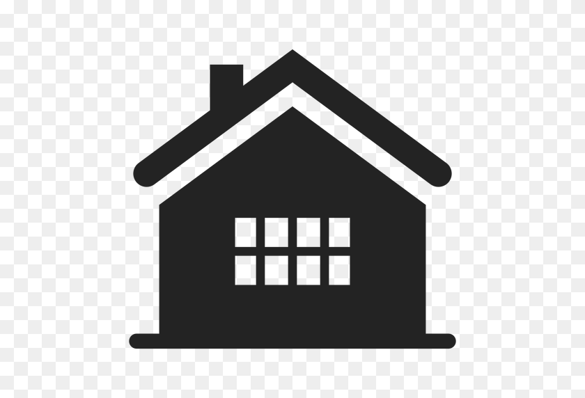 512x512 Home Black Silhouette - House Silhouette PNG