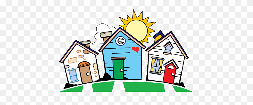 459x289 Home Clipart Neighborhood - Row Of Houses Clipart