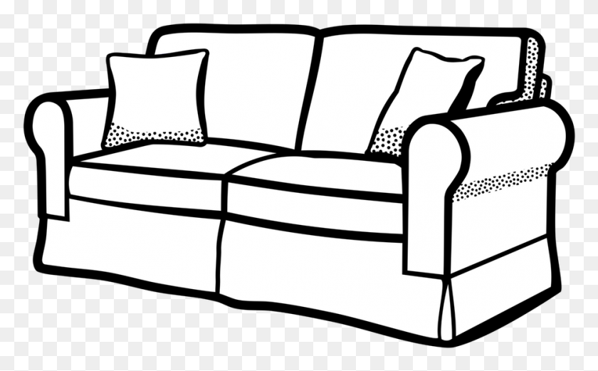 934x553 Home Decor Large Size Clipart Sofa Lineart - Living Room PNG