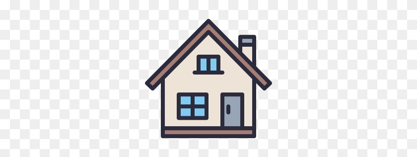 256x256 Home Icon Outline Filled - House Outline PNG