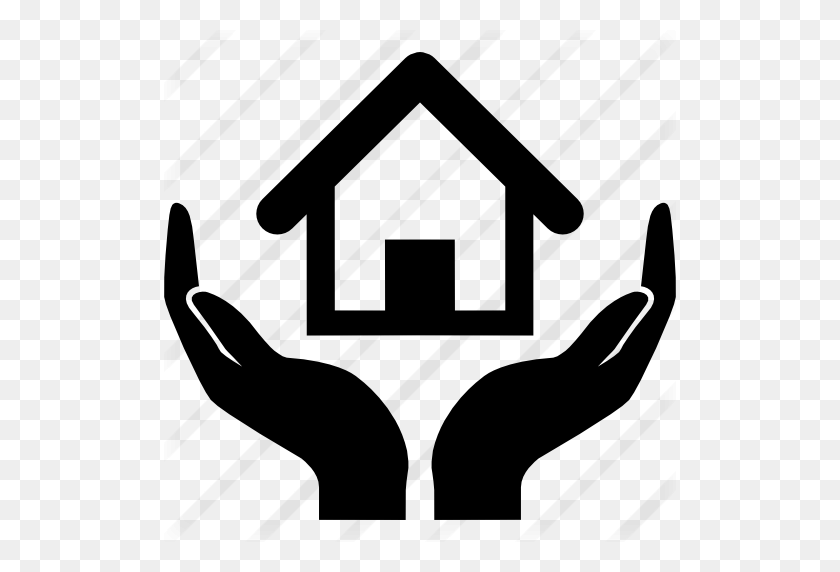512x512 Home Insurance Symbol Of A House On Hands - Business Icon PNG