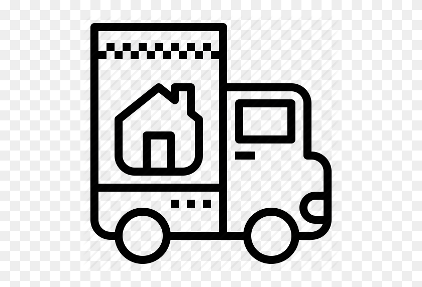 512x512 Home, Moving, Service, Truck Icon - Moving Truck PNG