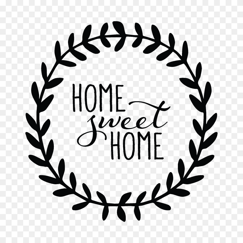 1875x1875 Home Sweet Home Leaves Wall Quotes Decal Wallquotescom, Farmhouse - Rustic Wreath Clipart