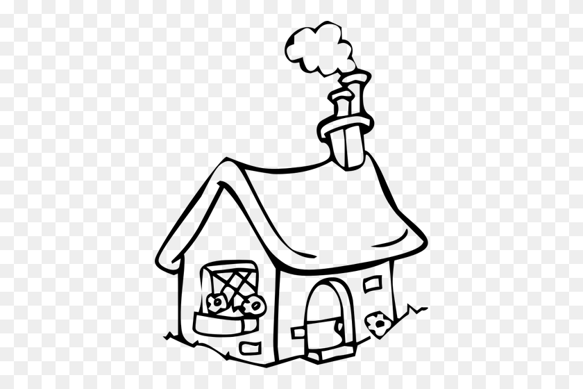 394x500 Home With Chimney - Chimney Clipart