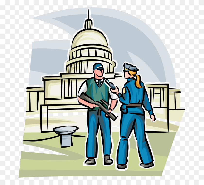 686x700 Homeland Security Officers Guard U S Capitol - Us Capitol Building Clipart