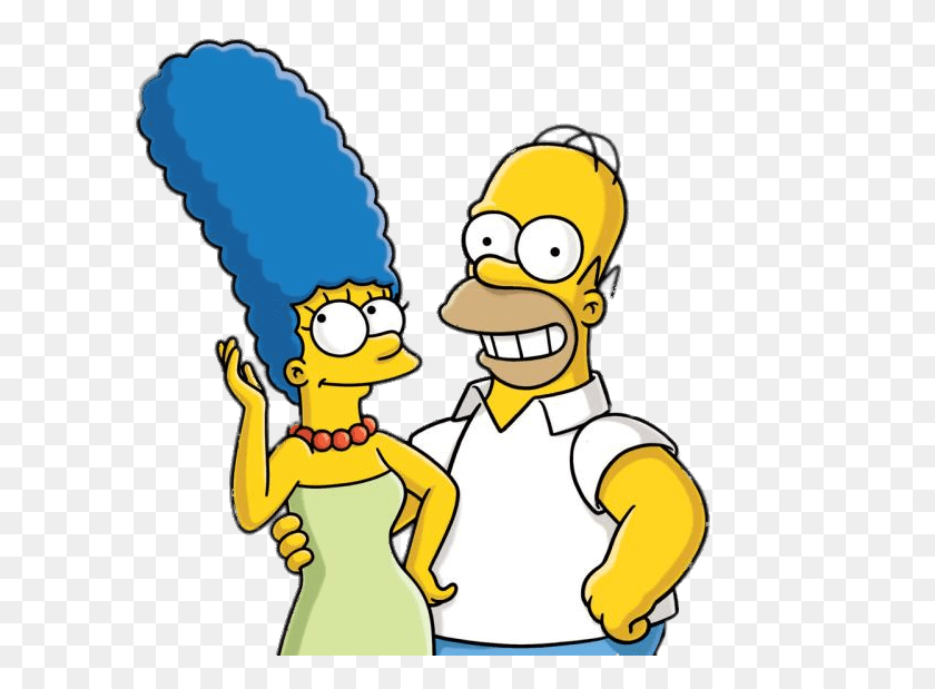 750x559 Homer And Marge Simpson Transparent Png - Marge Simpson PNG