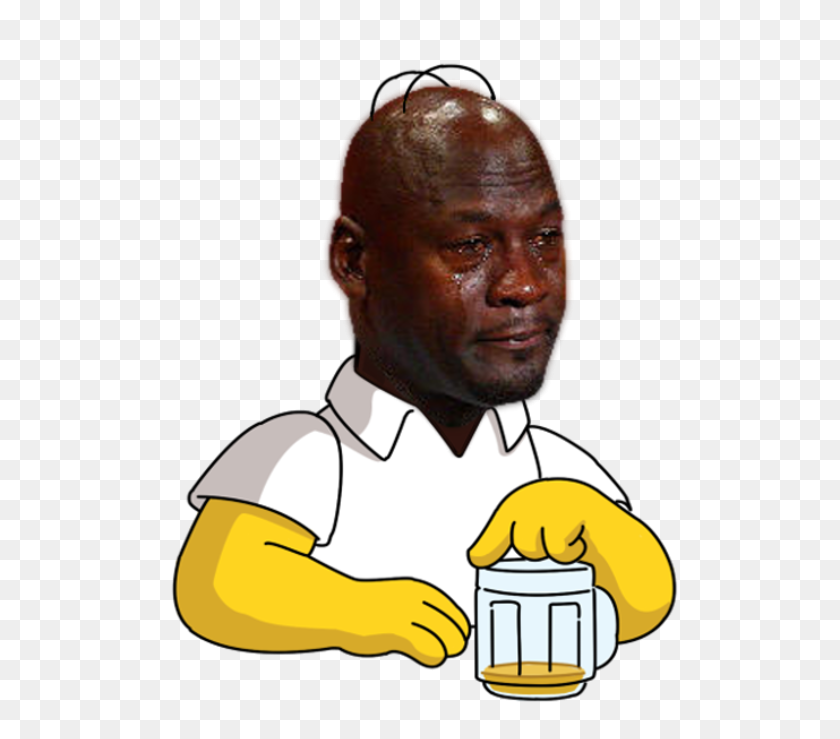600x679 Homer Simpson Crying Michael Jordan Know Your Meme - Crying Jordan PNG