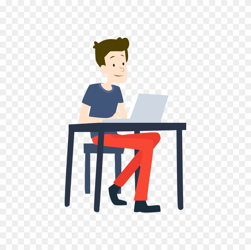 2000x2000 Homework At Table Clipart Clip Art Images - Student Sitting At Desk Clipart