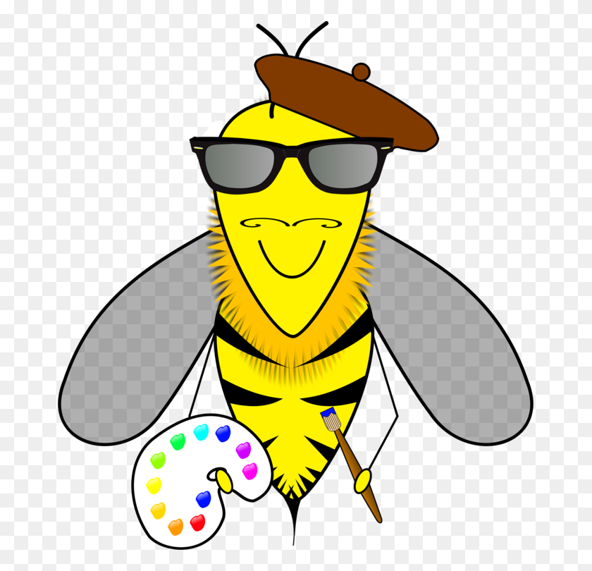 675x750 Honey Bee Artist Bumblebee - Metal Detector Clipart