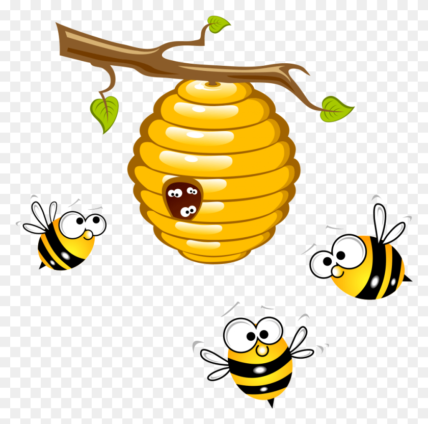 937x927 Miel De Abeja Colmena Bumblebee Clipart - Bumble Bee Png