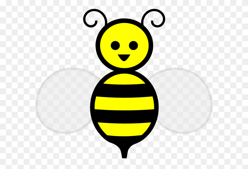 600x514 Honey Bee Clip Art - Cartoon Bee PNG