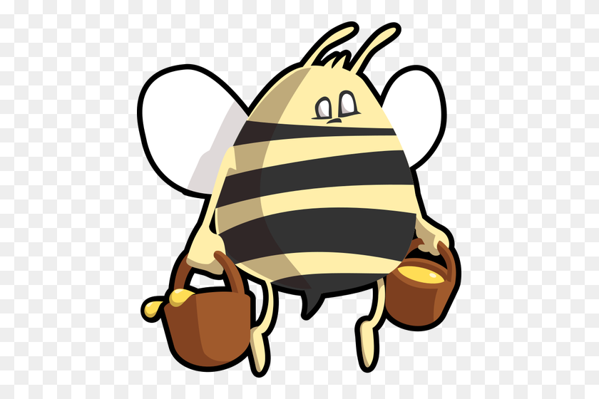 455x500 Honey Bee Clip Art Free - Bumble Bee Clipart Black And White