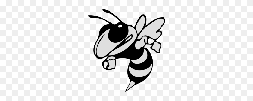 260x278 Медоносная Пчела - Черно-Белый Клипарт С Комарами