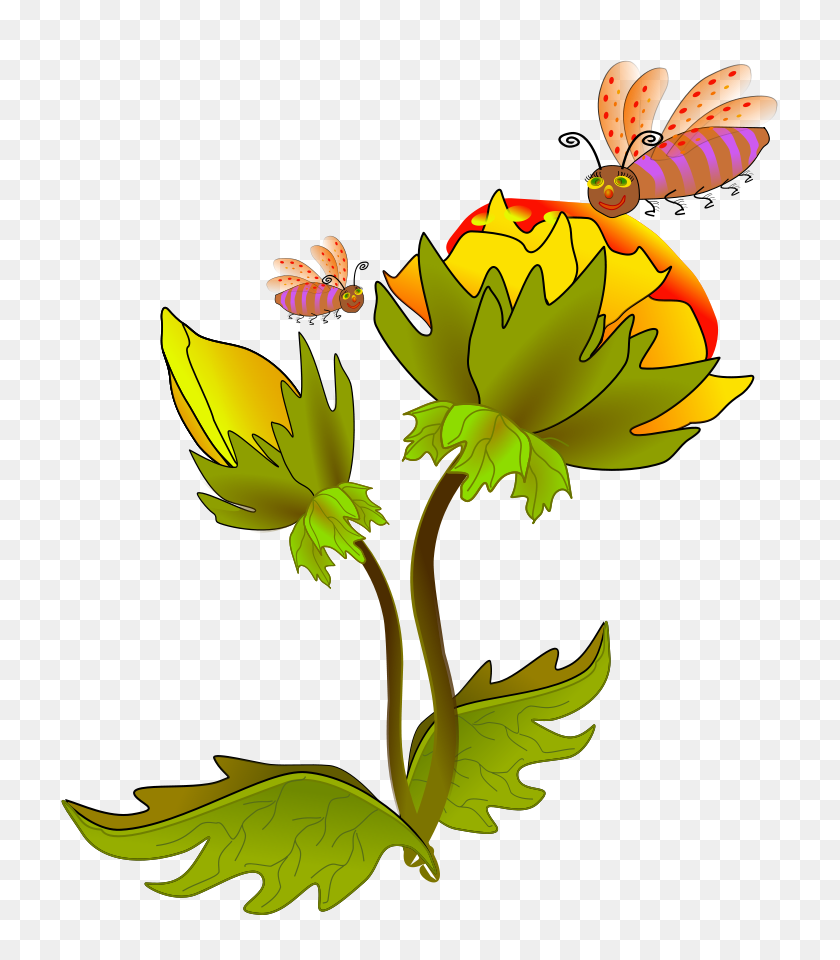 746x900 Медоносная Пчела Цветочный Клип-Арт - Семейный Домашний Клипарт