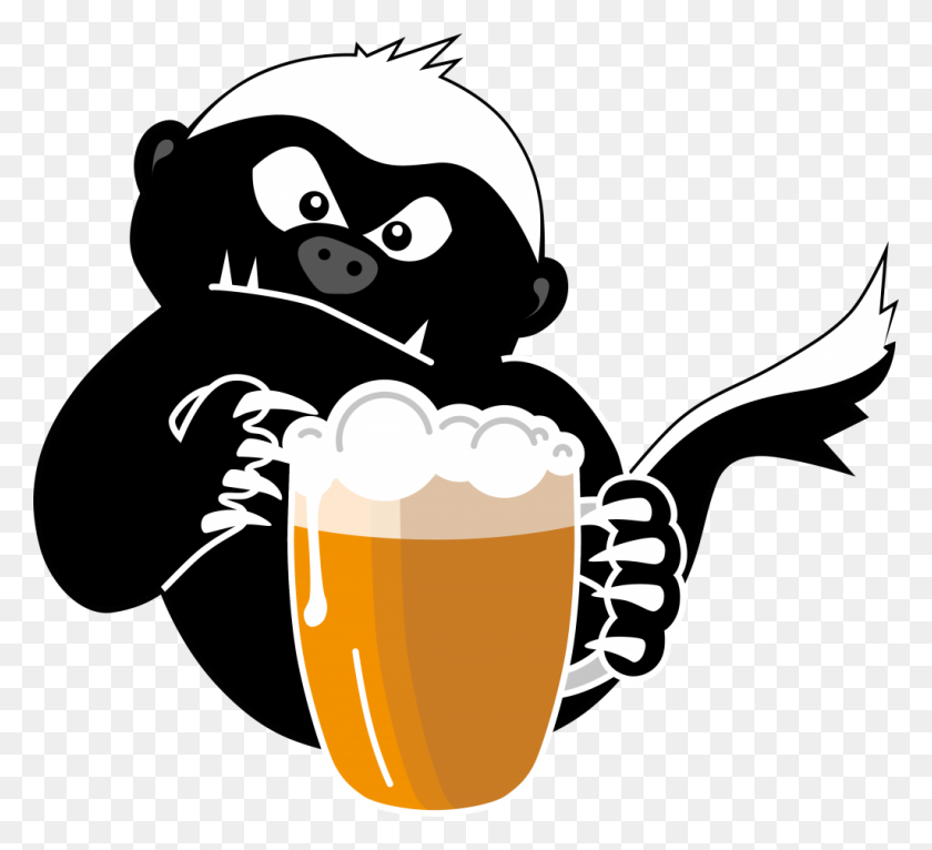 1024x927 Финал Логотипа Пива Honeybadger - Медовый Барсук Клипарт