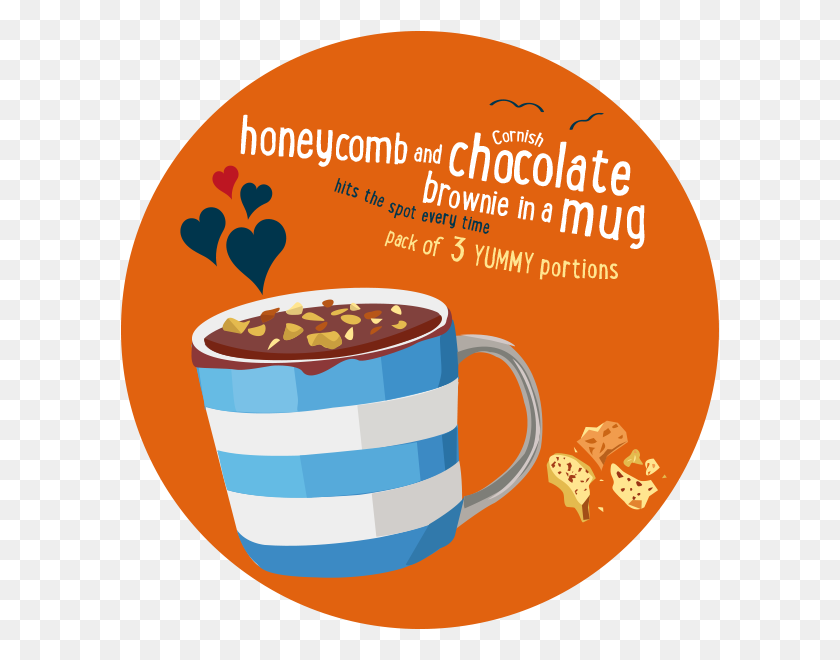600x600 Honeycomb And Chocolate Brownie Mug Cake - Brownie PNG