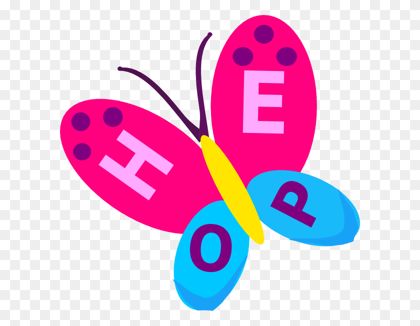 600x592 Hope Butterfly Clip Art - Hope Clipart