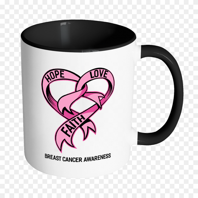 1024x1024 Hope Love Faith Breast Cancer Awareness Pink Ribbon Awesome - Breast Cancer Ribbon PNG